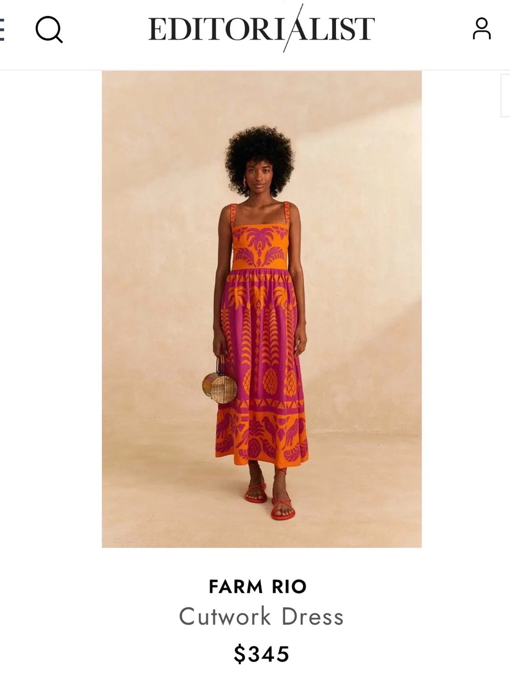 FARM Rio Orange and Magenta Tropical Strap Maxi Dress - Picture 5 of 5